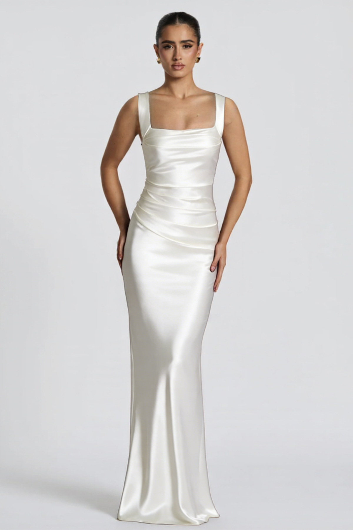 Sabine | Draped Square Neck Maxi Dress