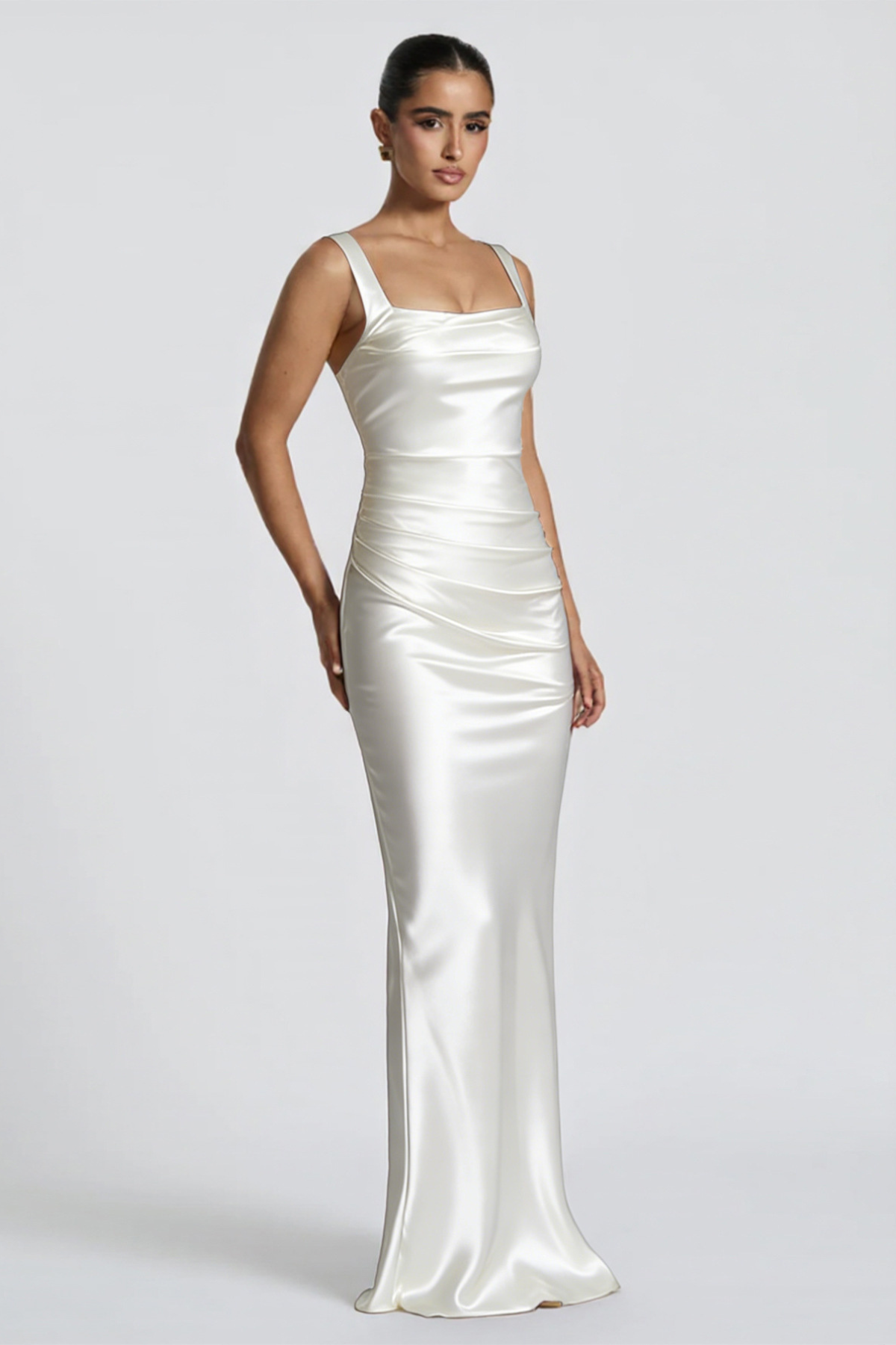 Sabine | Draped Square Neck Maxi Dress