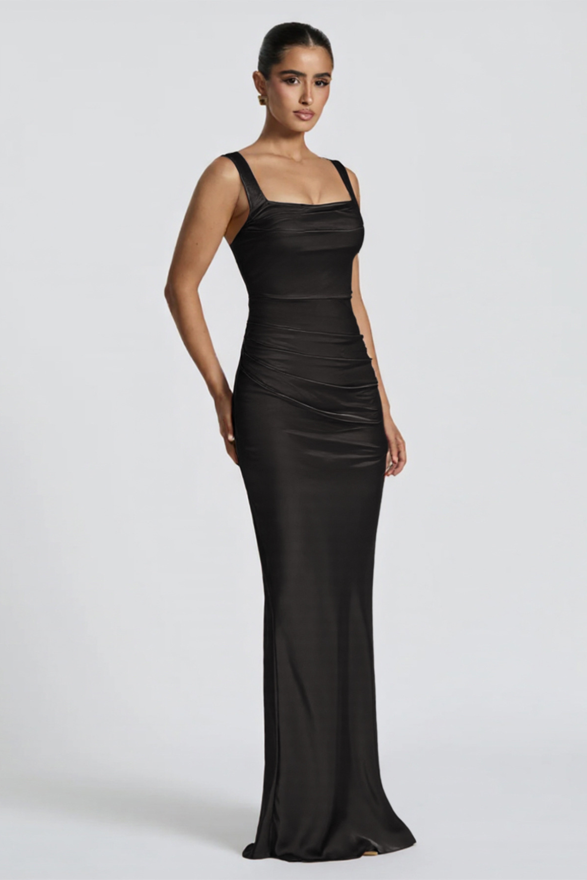 Sabine | Draped Square Neck Maxi Dress