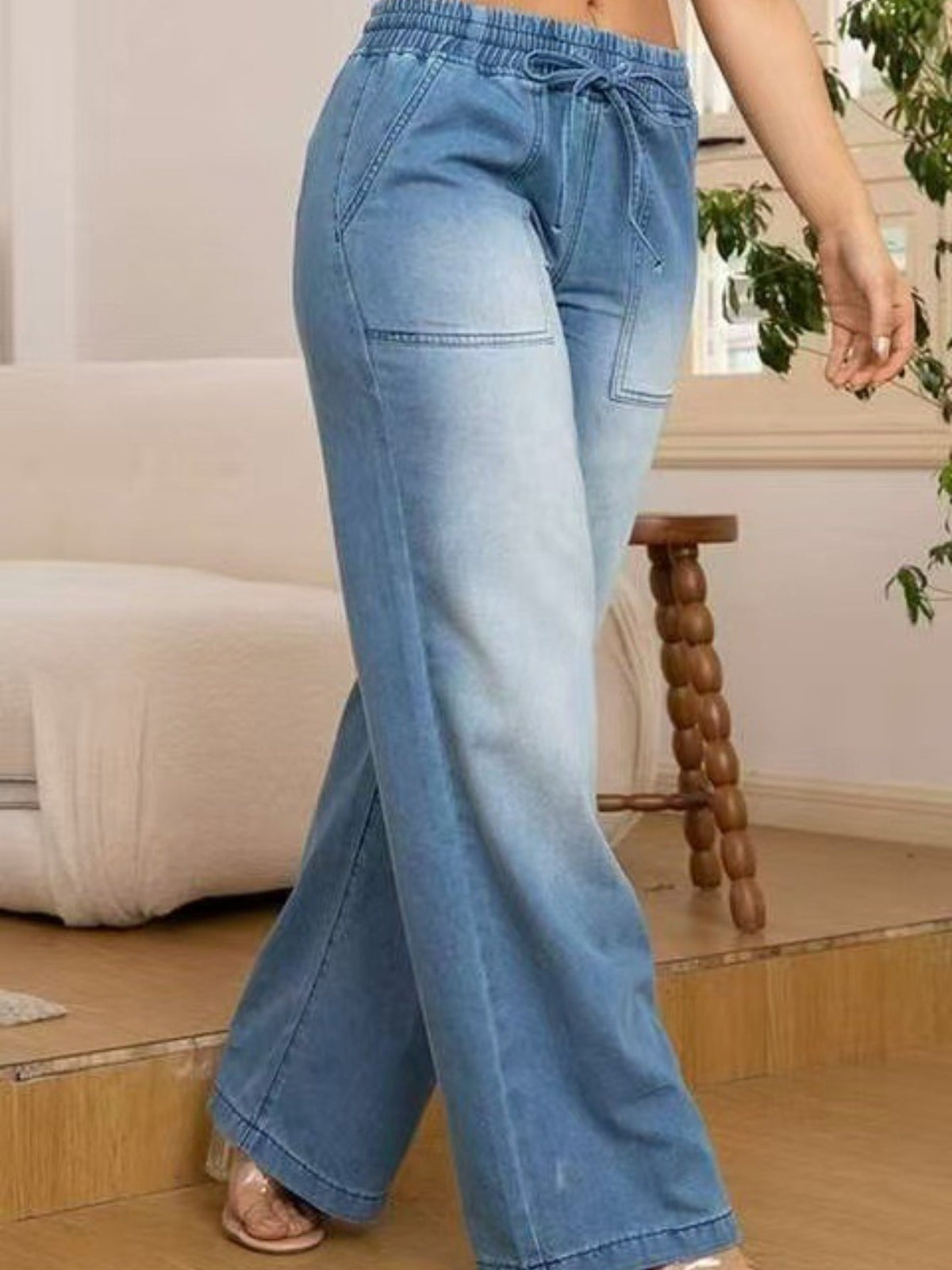 Sabrina | Relaxed Drawstring Wide-Leg Jeans