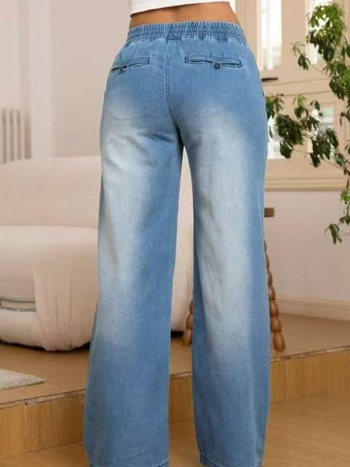 Sabrina | Relaxed Drawstring Wide-Leg Jeans