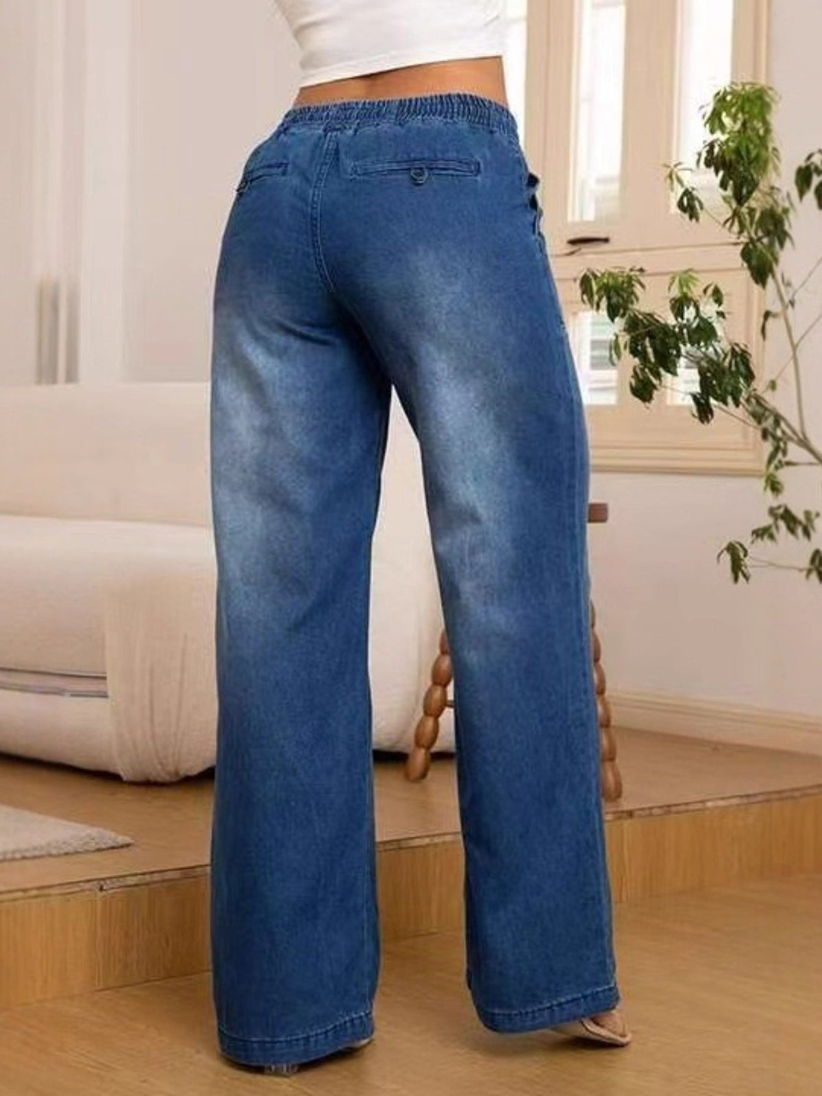 Sabrina | Relaxed Drawstring Wide-Leg Jeans