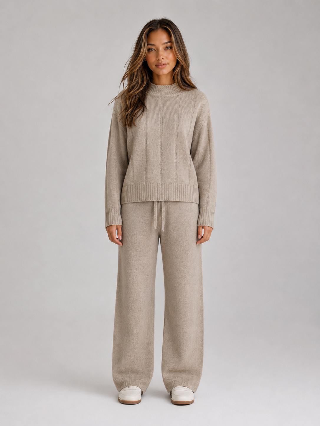 Sadie knitted lounge set two piece co-ord - front view