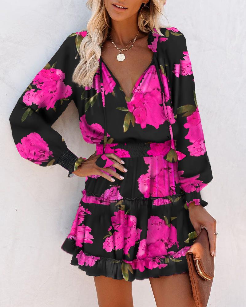 Sara | Floral Long Sleeve Mini Dress
