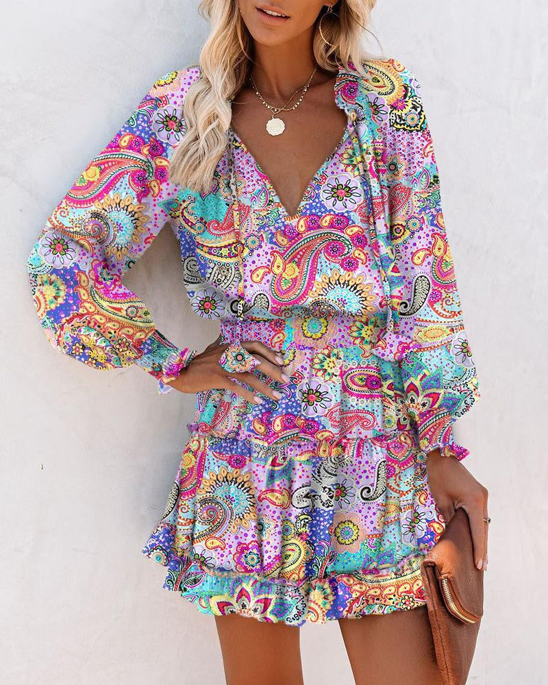 Sara | Floral Long Sleeve Mini Dress