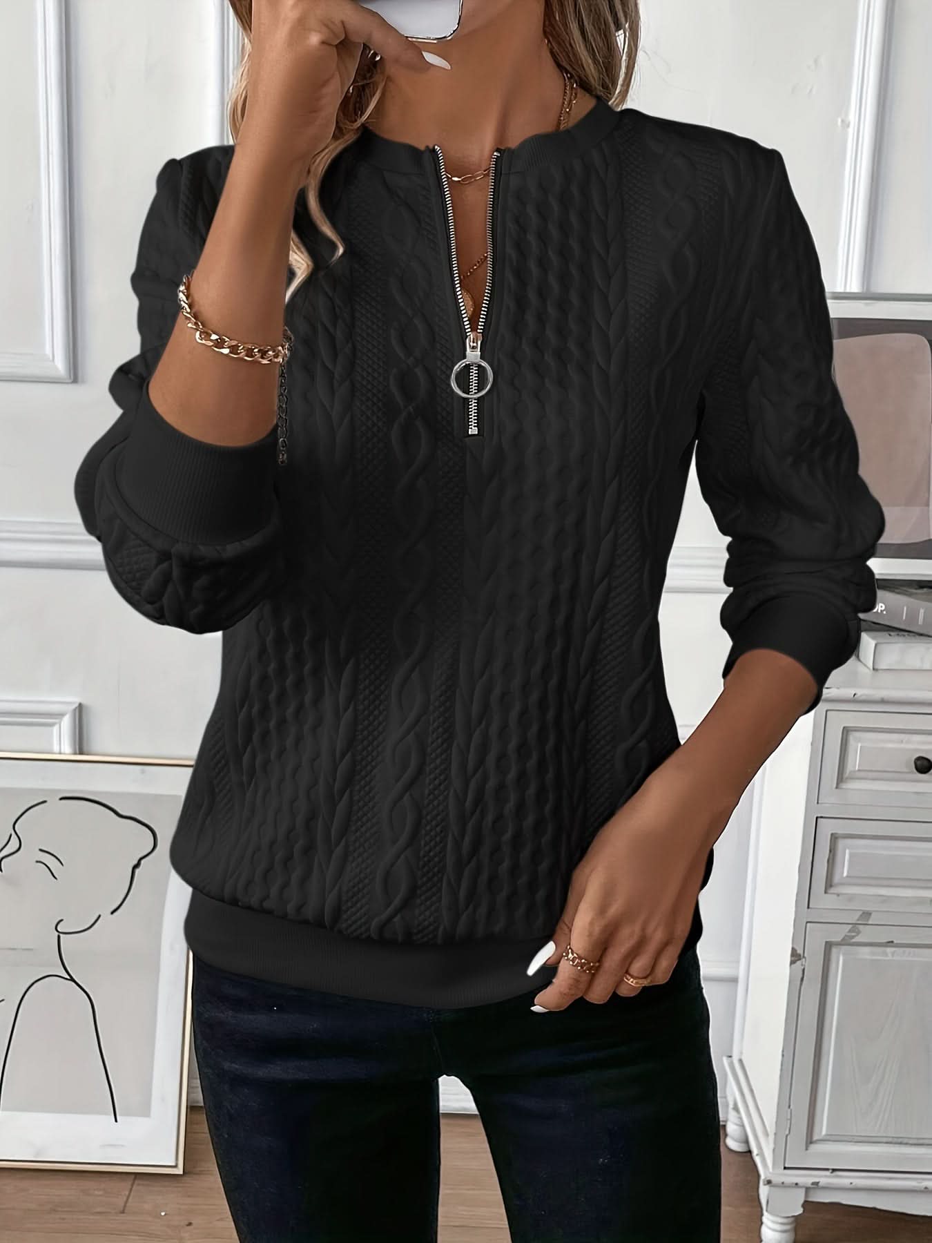 Sarah | Hooded Zip Sweater