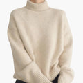 Sarah turtleneck jumper ribbed hem - front view