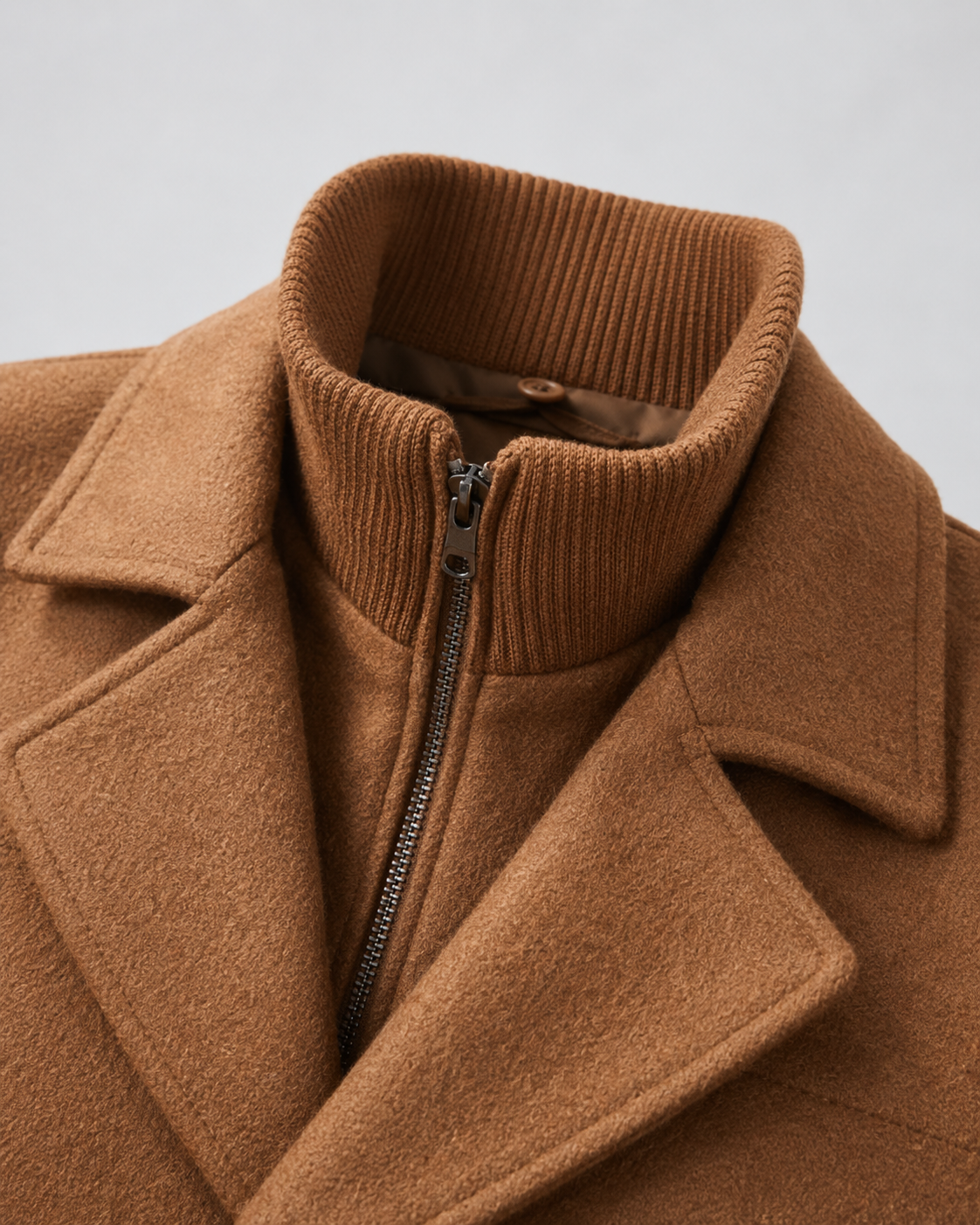 Scott wool coat zip insert funnel neck - color options 1