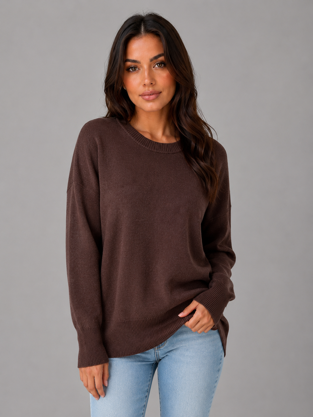 Selina oversized knitted jumper - full look