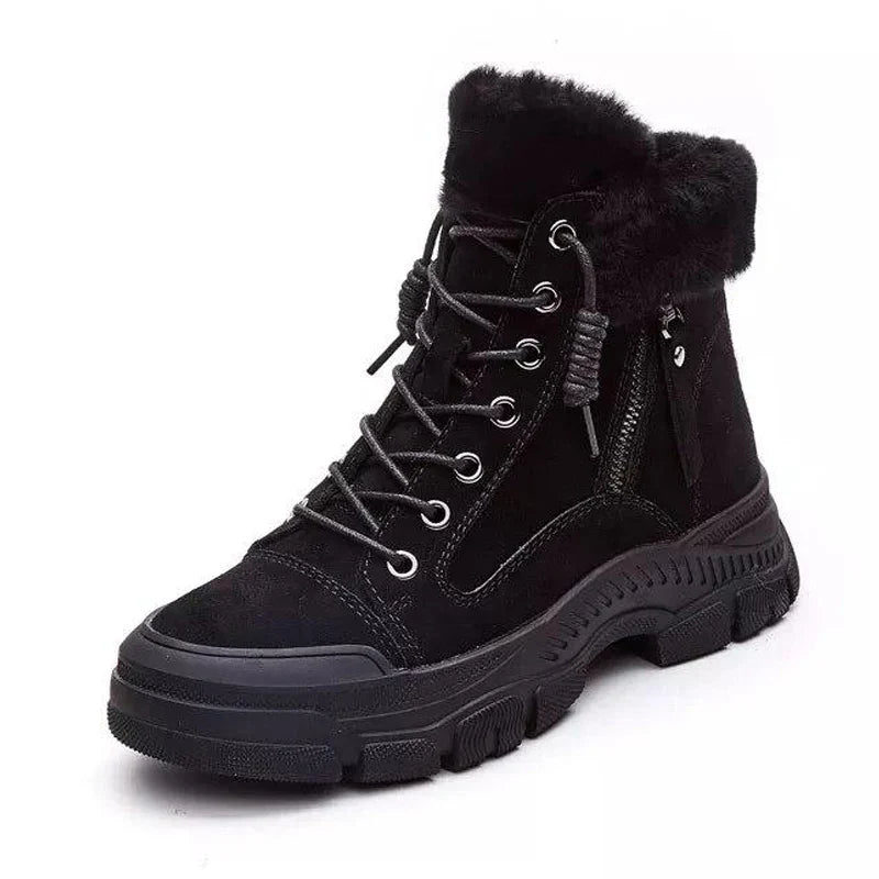 Selwynne | Genuine Leather Plush-Lined Snow Boots