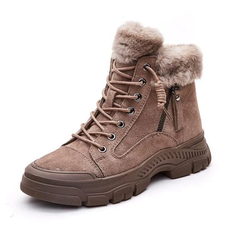 Selwynne | Genuine Leather Plush-Lined Snow Boots
