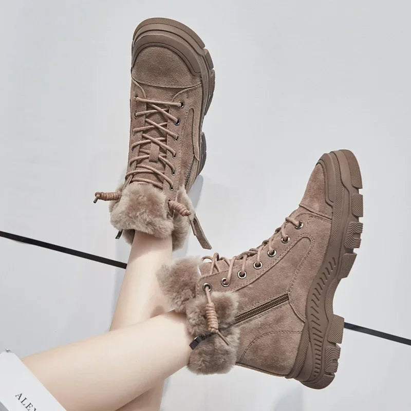 Selwynne | Genuine Leather Plush-Lined Snow Boots