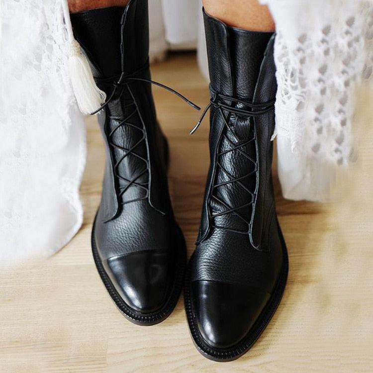 Senna | Lace-Up Heeled Ankle Boots