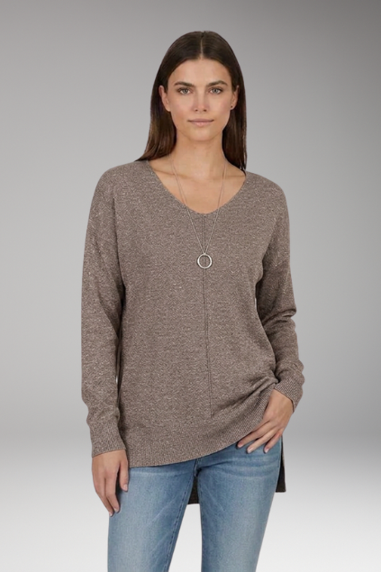 Seraphine V-neck textured knit sweater - close up