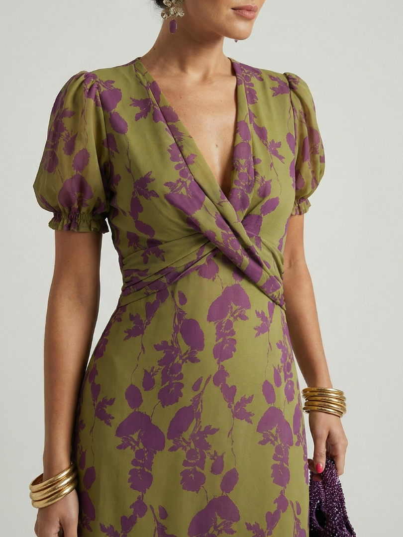 Serena | V-Neck Wrap Midi Dress