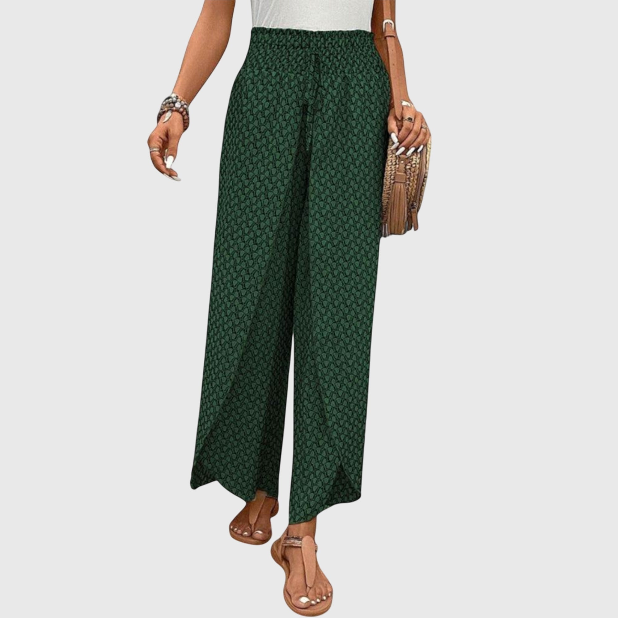 Serena high waist palazzo pants - color Green