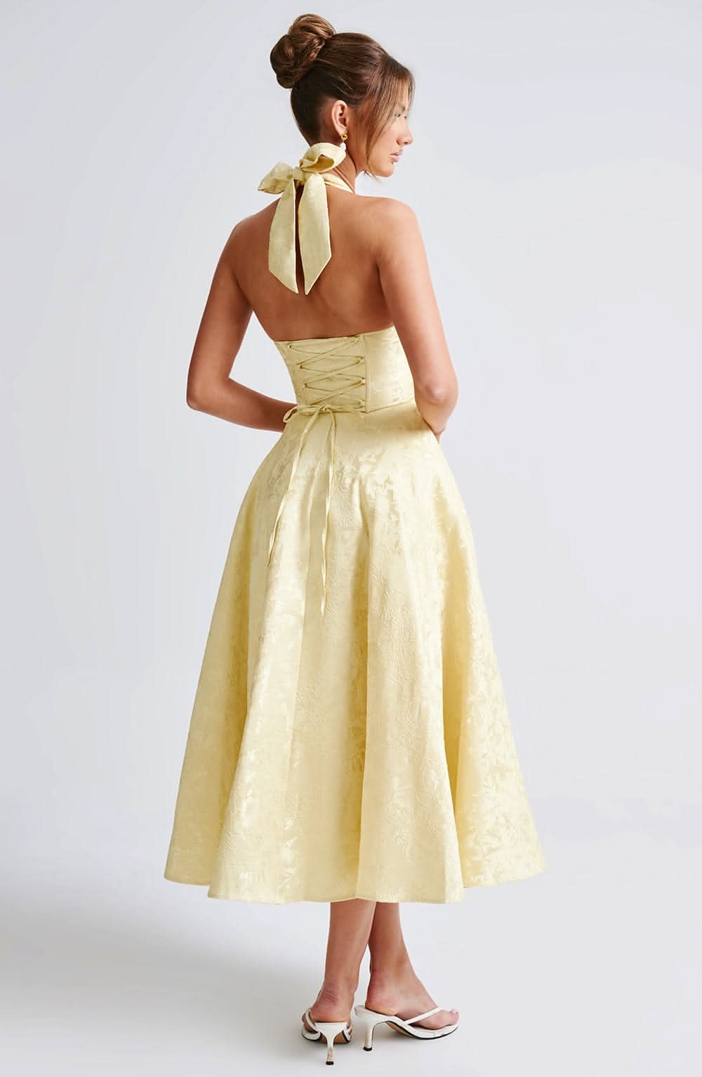 Shayla | Halter Wedding Guest Midi Dress