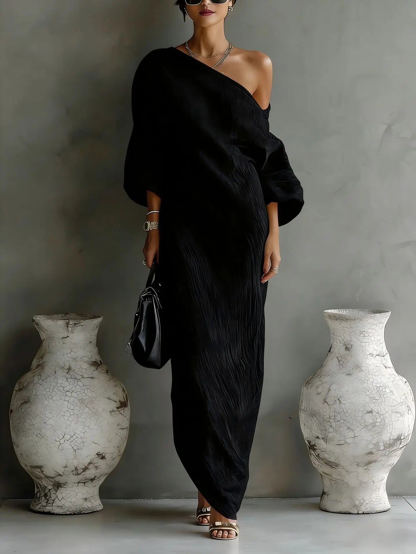 Sheila | Women's One Shoulder Maxi Dress