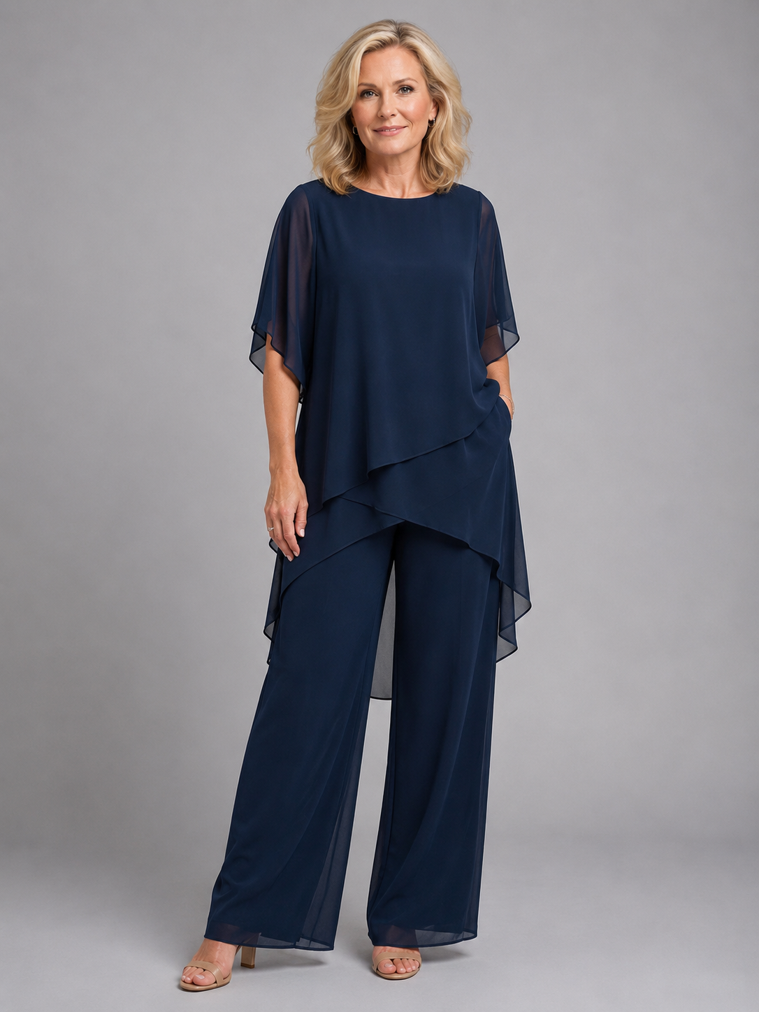 Silvia | Chiffon Two-Piece Set Wide Leg