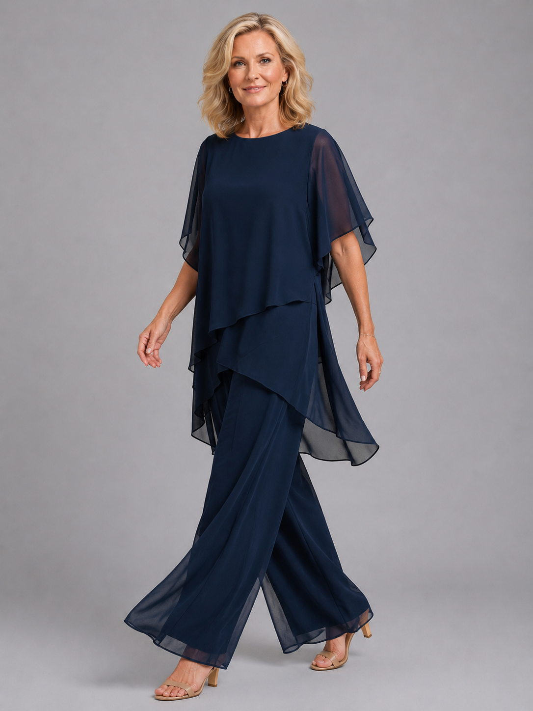 Silvia | Chiffon Two-Piece Set Wide Leg