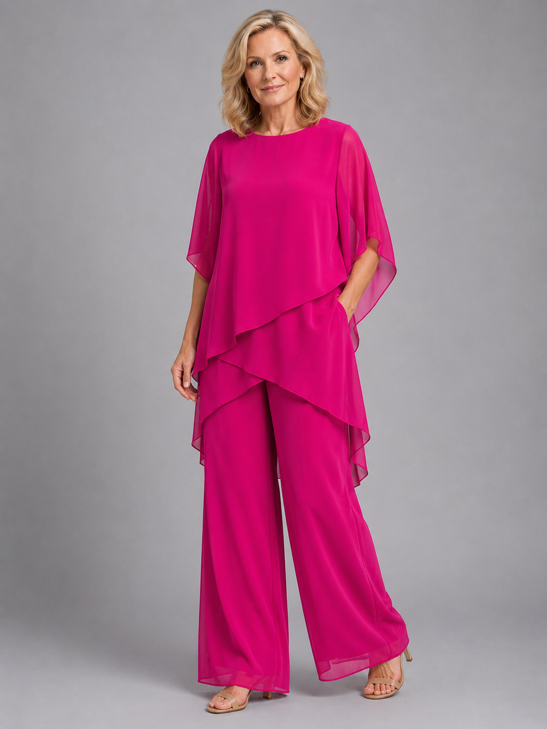 Silvia | Chiffon Two-Piece Set Wide Leg