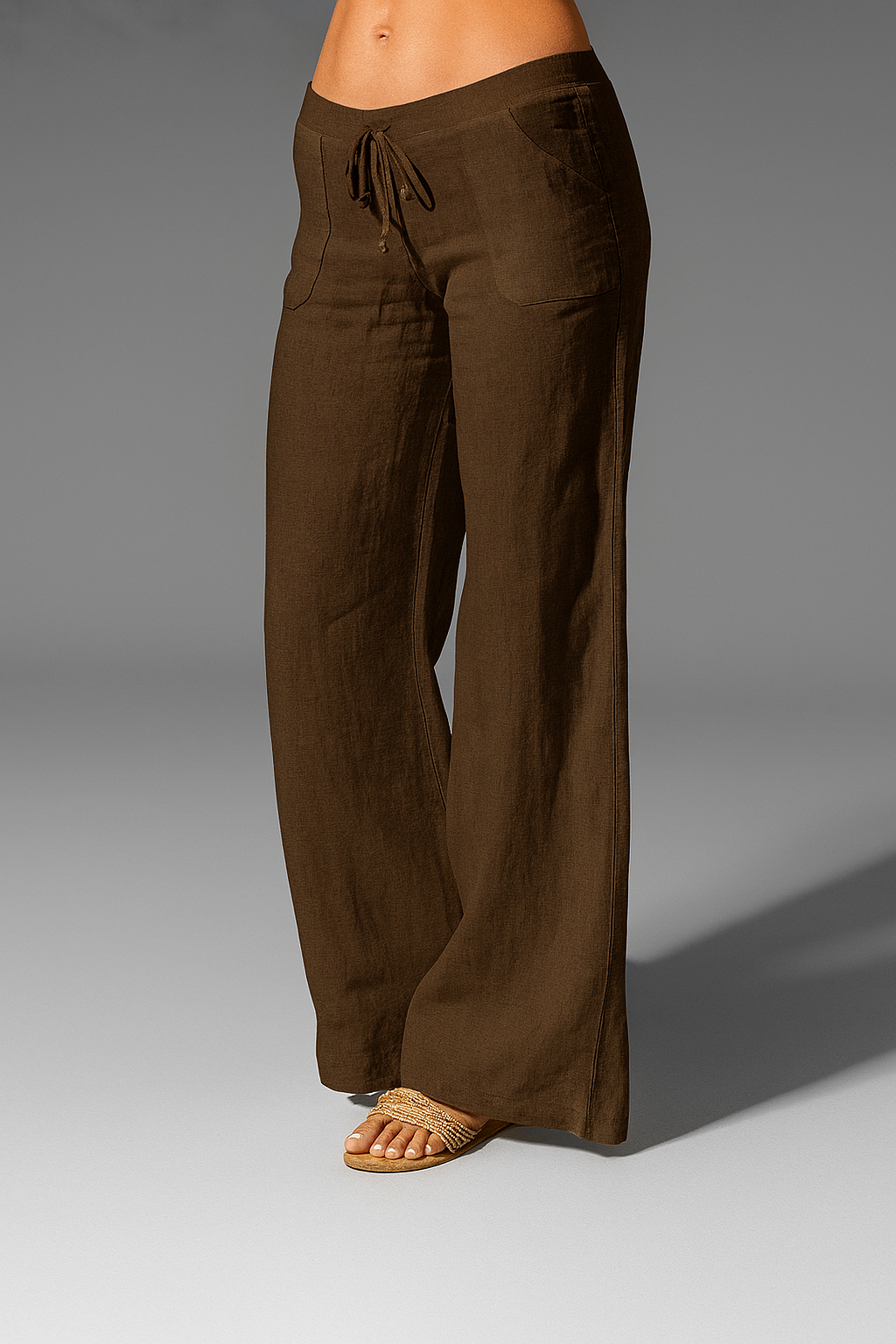 Simone wide leg palazzo pants - waistband detail