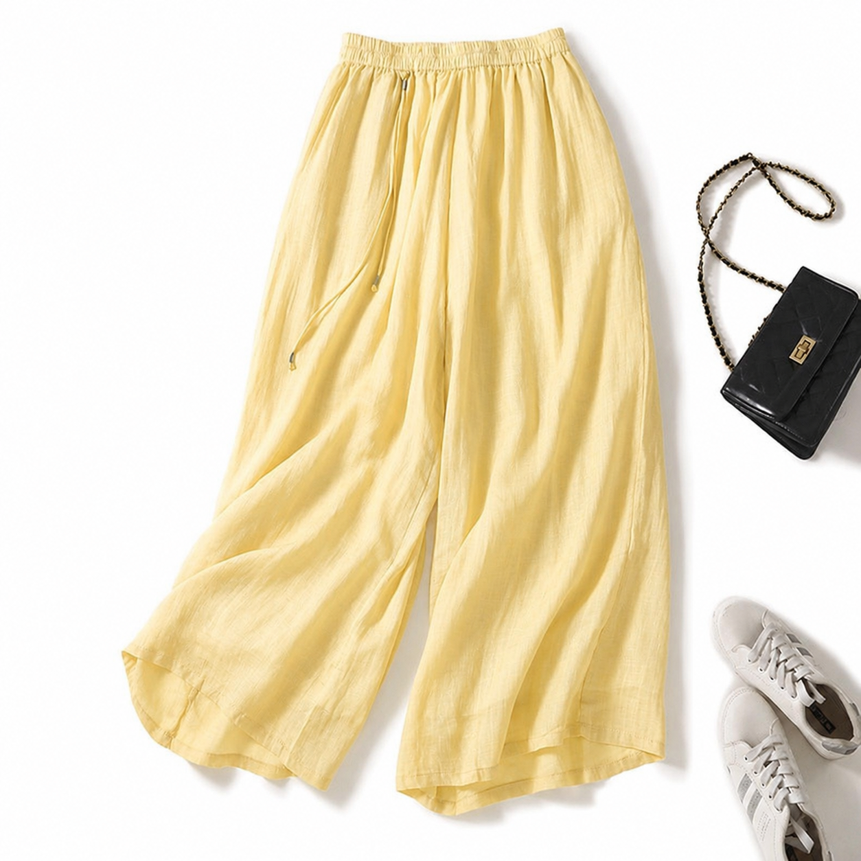 Solene wide leg linen culottes - styled outfit