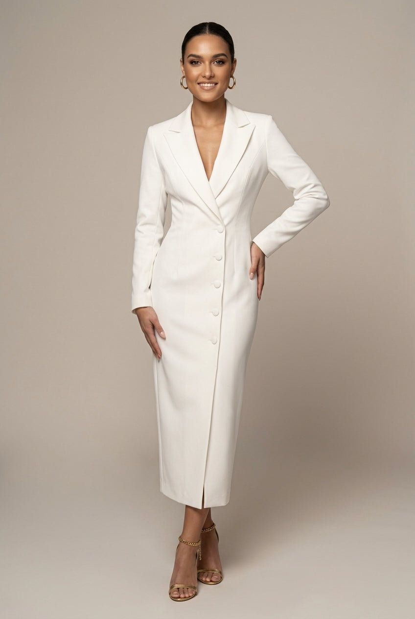 Stacy | Single-Breasted Blazer Midi Dress