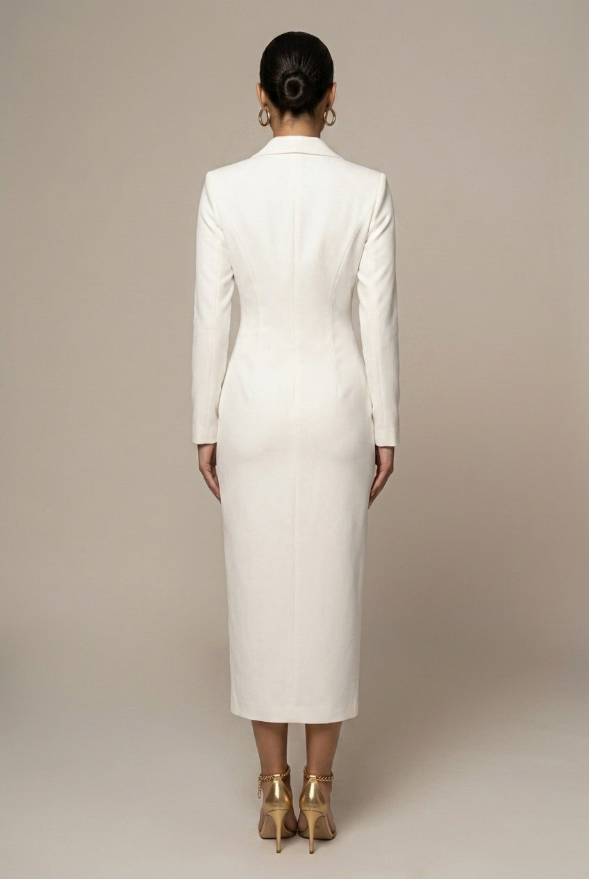 Stacy | Single-Breasted Blazer Midi Dress