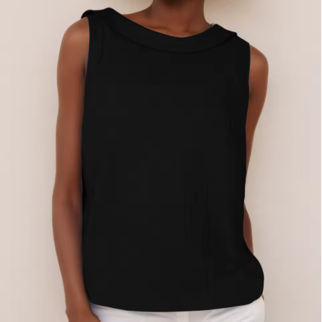 Susan | Sleeveless Top with Roll Collar