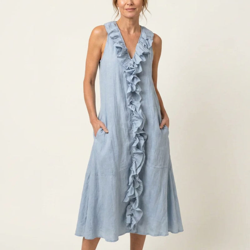 Susanna | Bohemian Linen Midi Dress