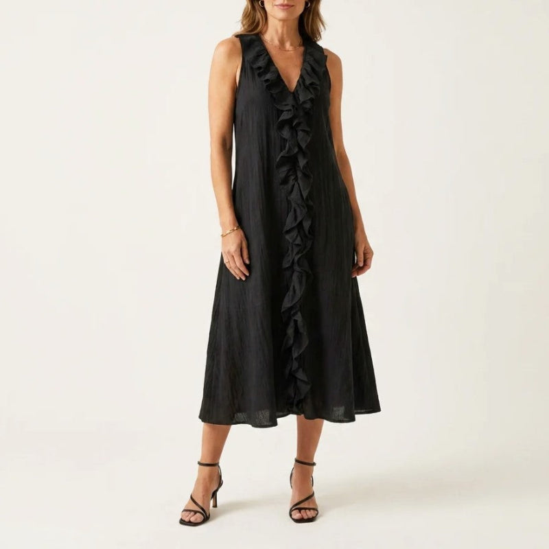Susanna | Bohemian Linen Midi Dress