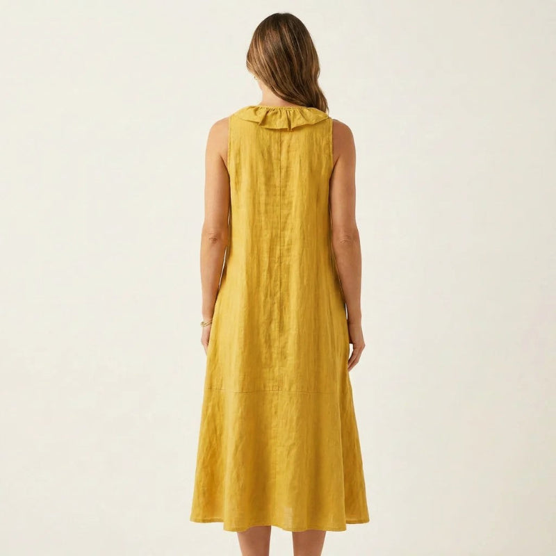 Susanna | Bohemian Linen Midi Dress