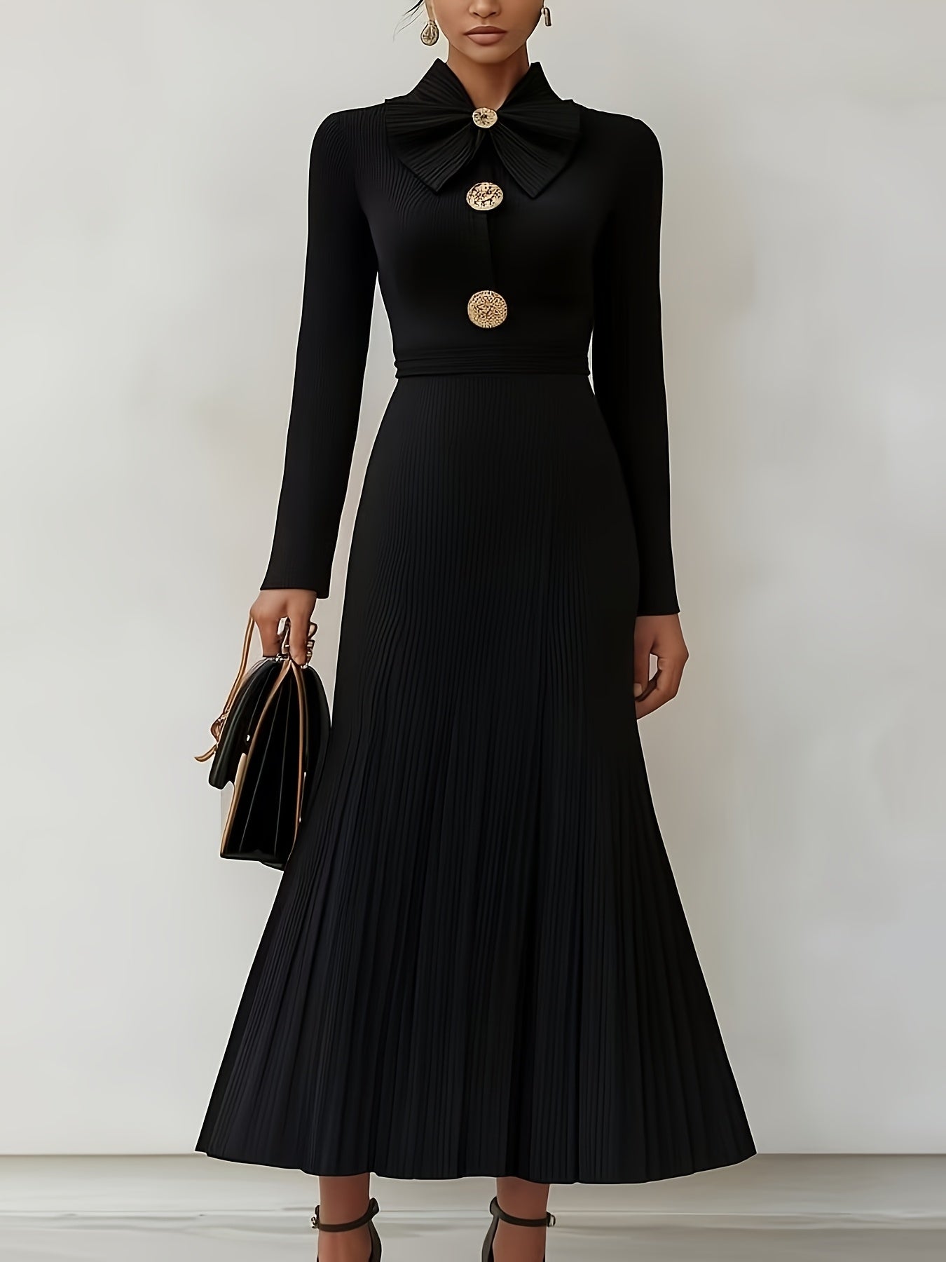 Talia fall waist-cinching dress - front view