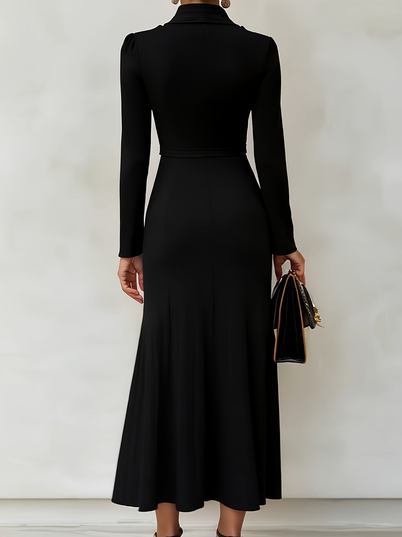 Talia fall waist-cinching dress - side view