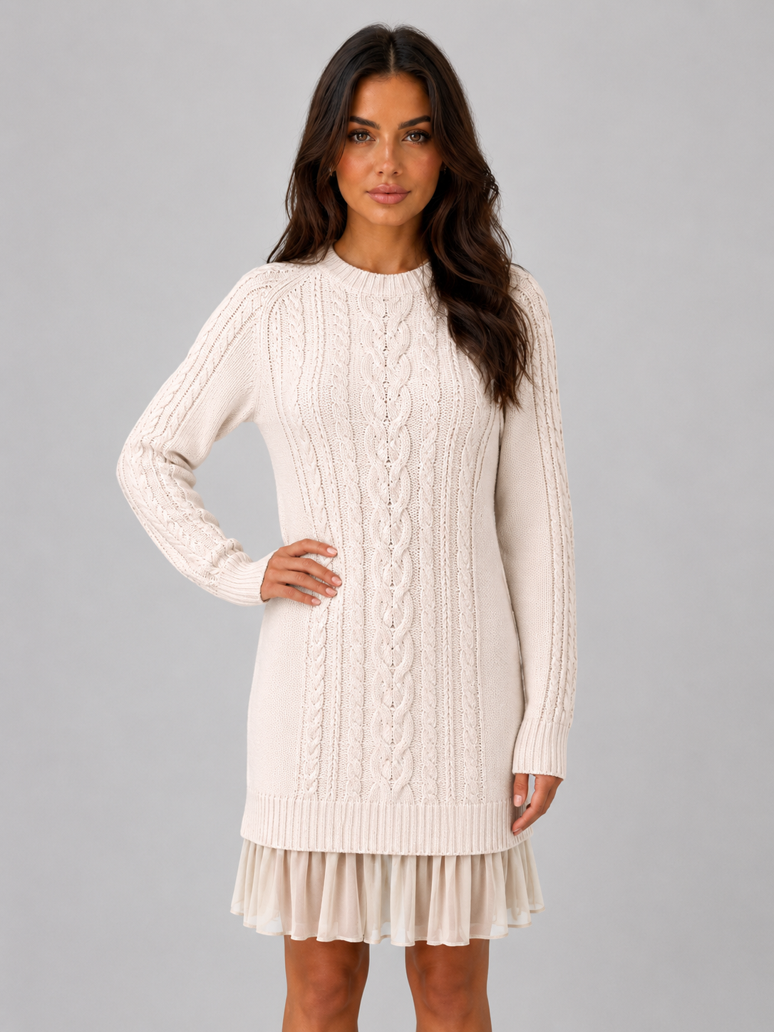 Talise | Cable Knit Jumper Mini Dress