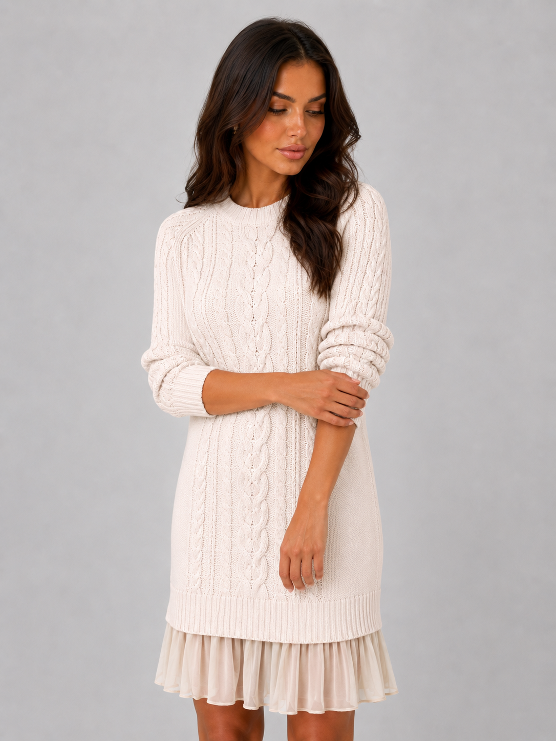 Talise | Cable Knit Jumper Mini Dress