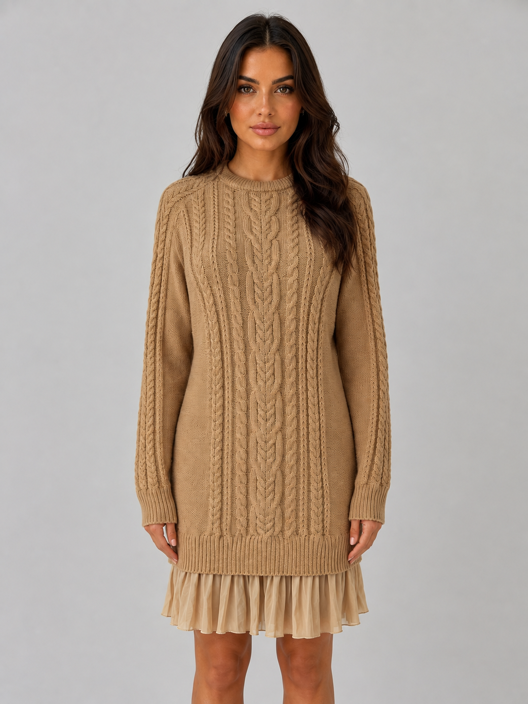 Talise | Cable Knit Jumper Mini Dress