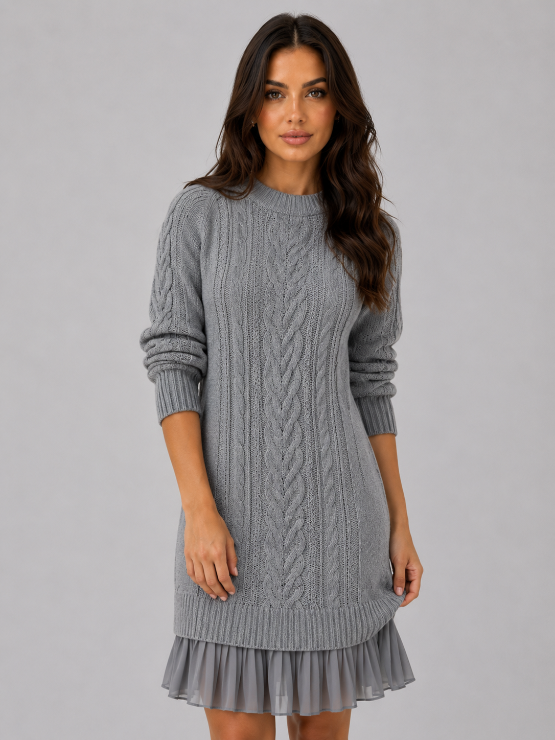 Talise | Cable Knit Jumper Mini Dress