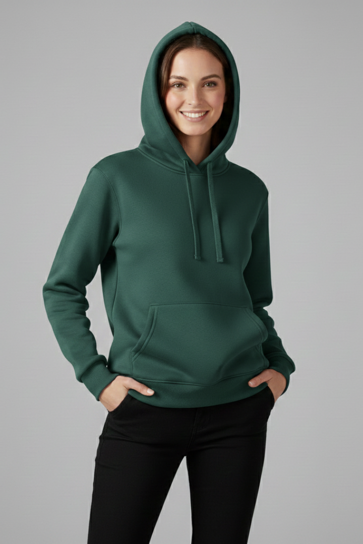 Talulla | Adjustable Hood Ribbed-Hem Hoodie