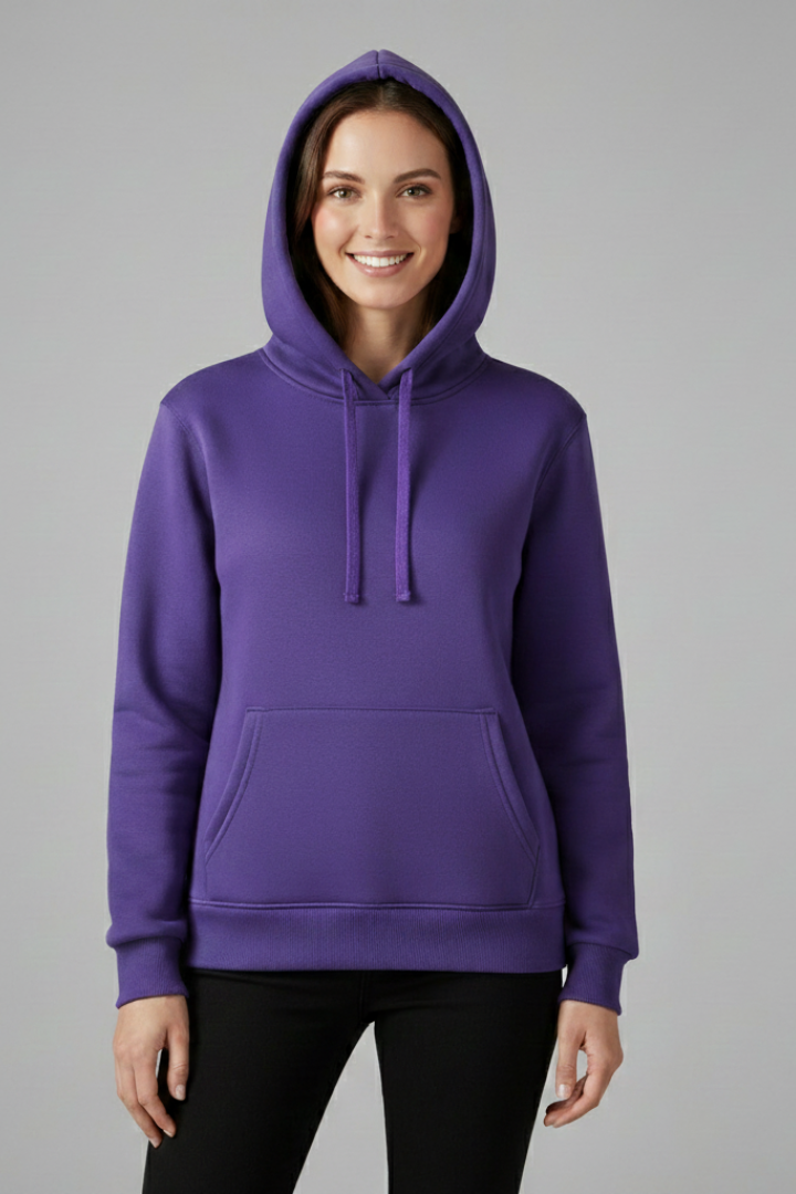 Talulla | Adjustable Hood Ribbed-Hem Hoodie