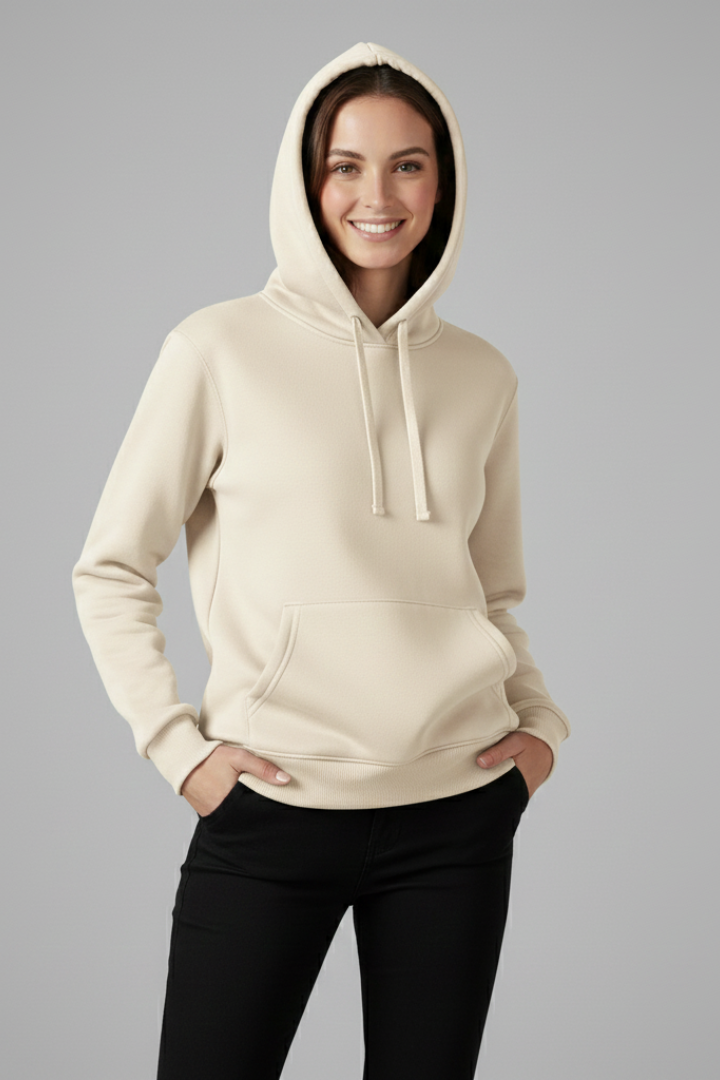 Talulla | Adjustable Hood Ribbed-Hem Hoodie