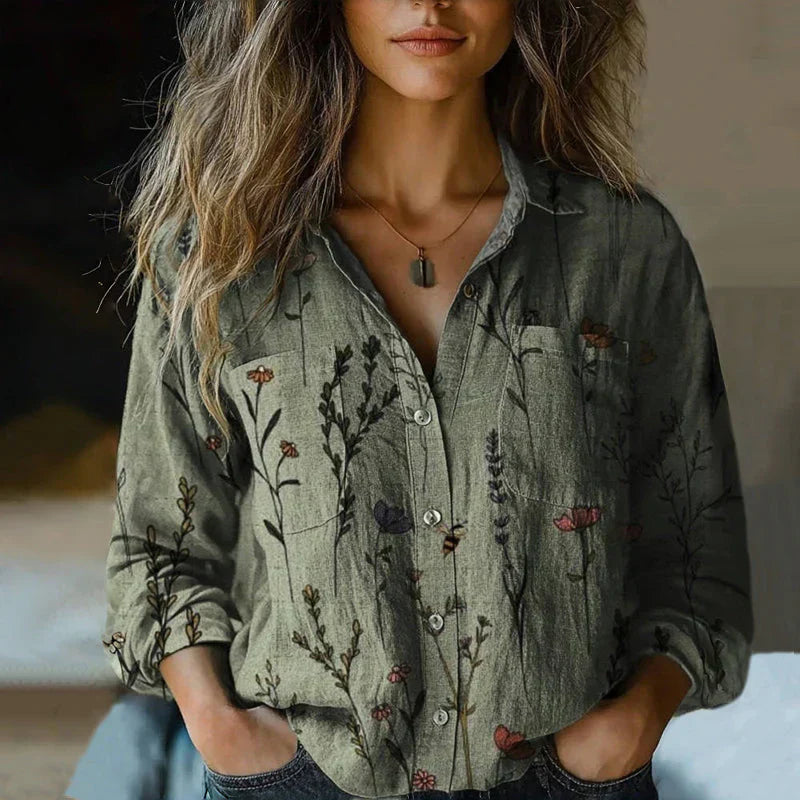 Teresa | Bandana Print Relaxed Button-Up Blouse