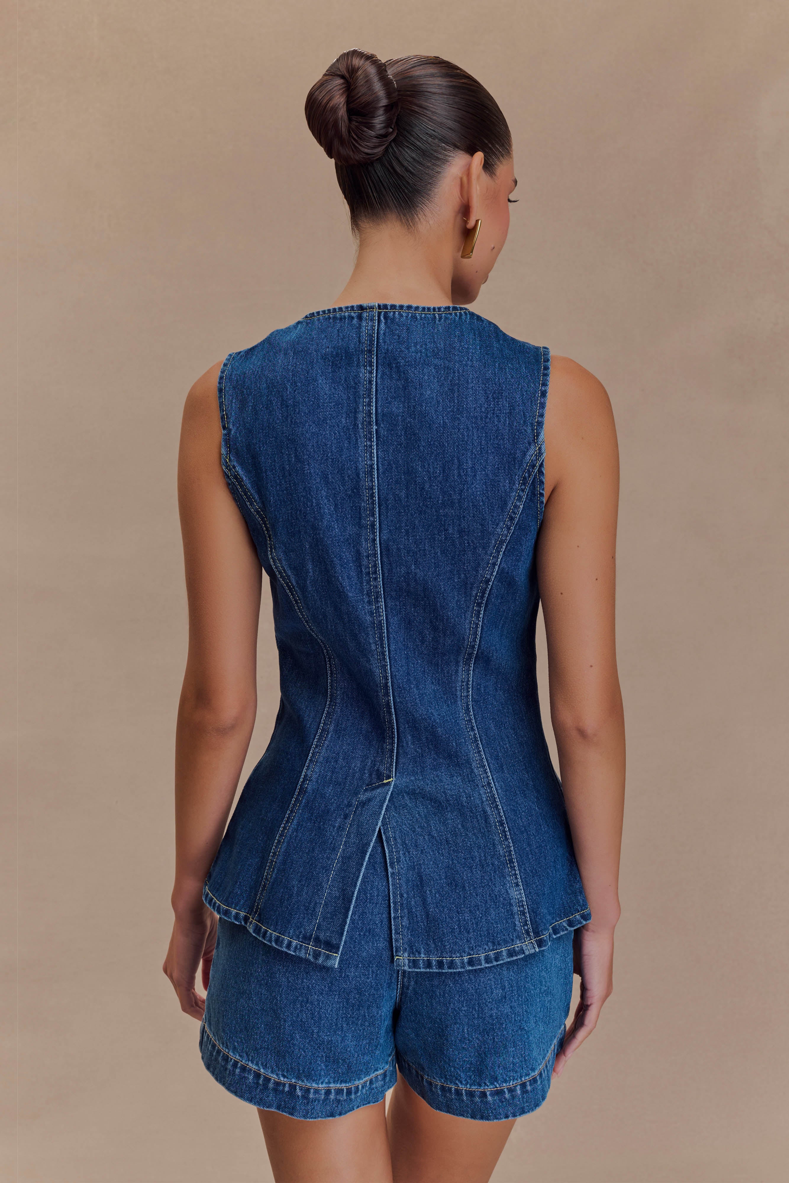 Theodora | Denim Vest and Shorts Set
