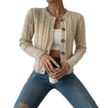 Tilda textured button-up cardigan, apricot