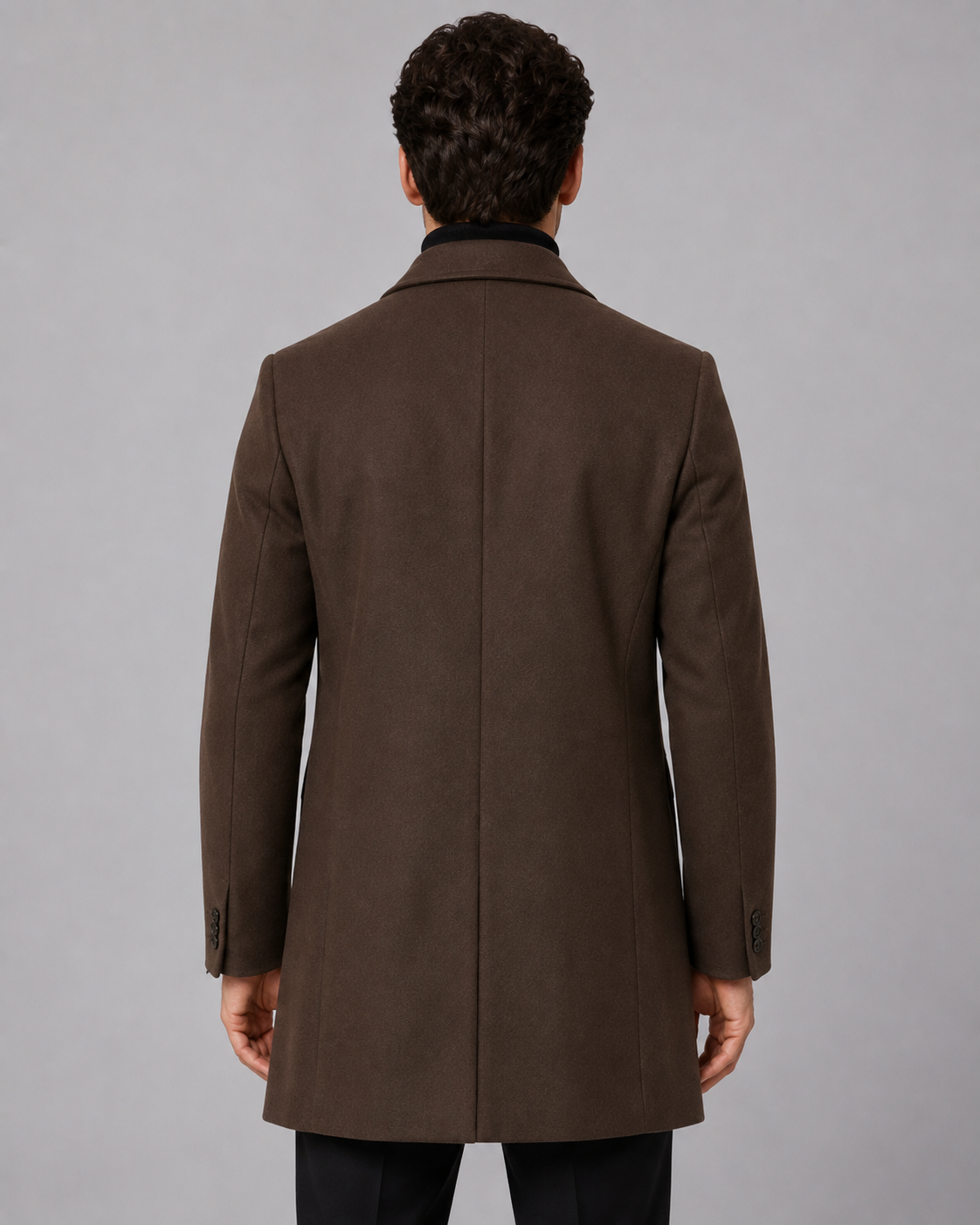 Timothy single-breasted wool coat notch lapel - back view