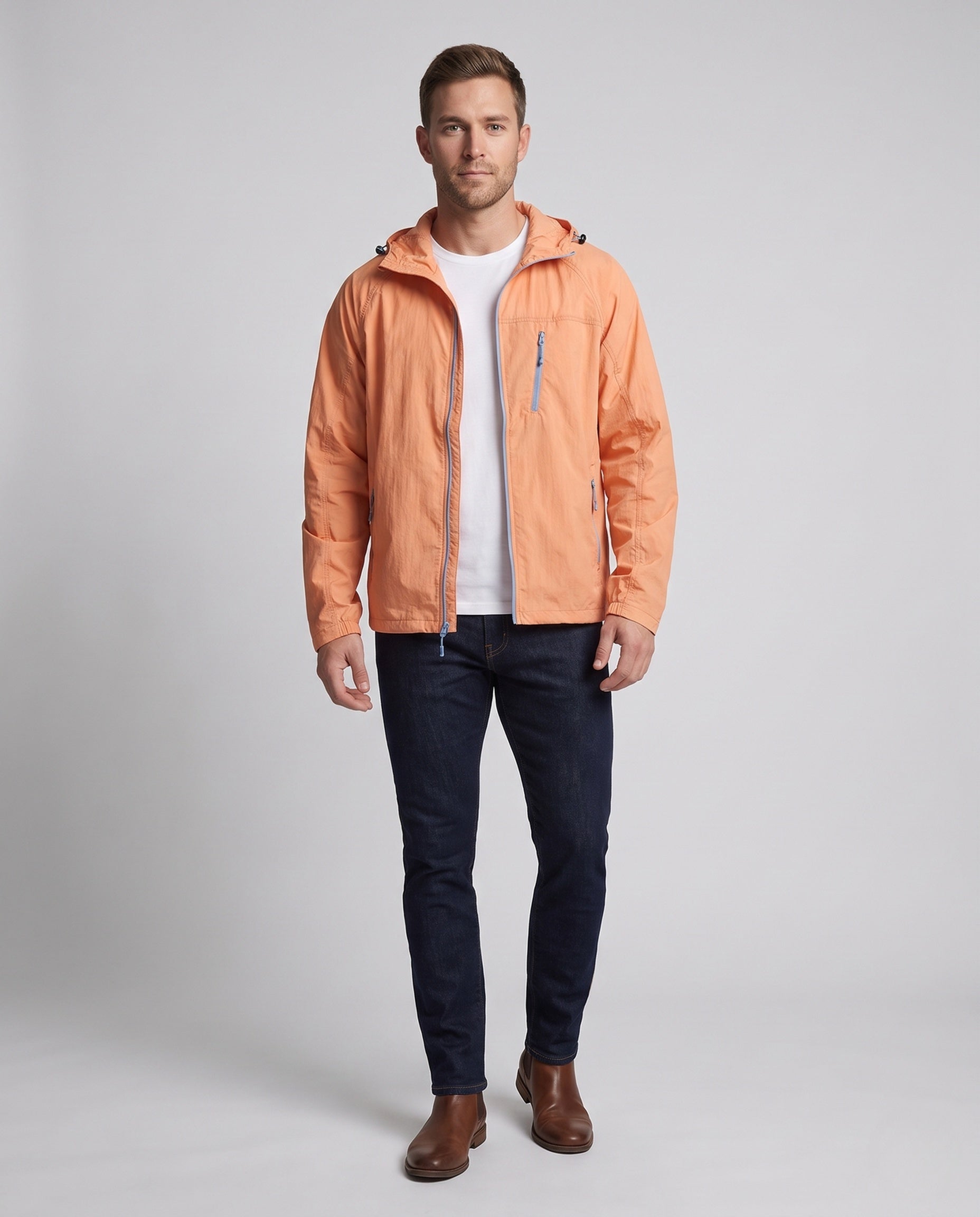 Tyler packable hooded jacket - front view