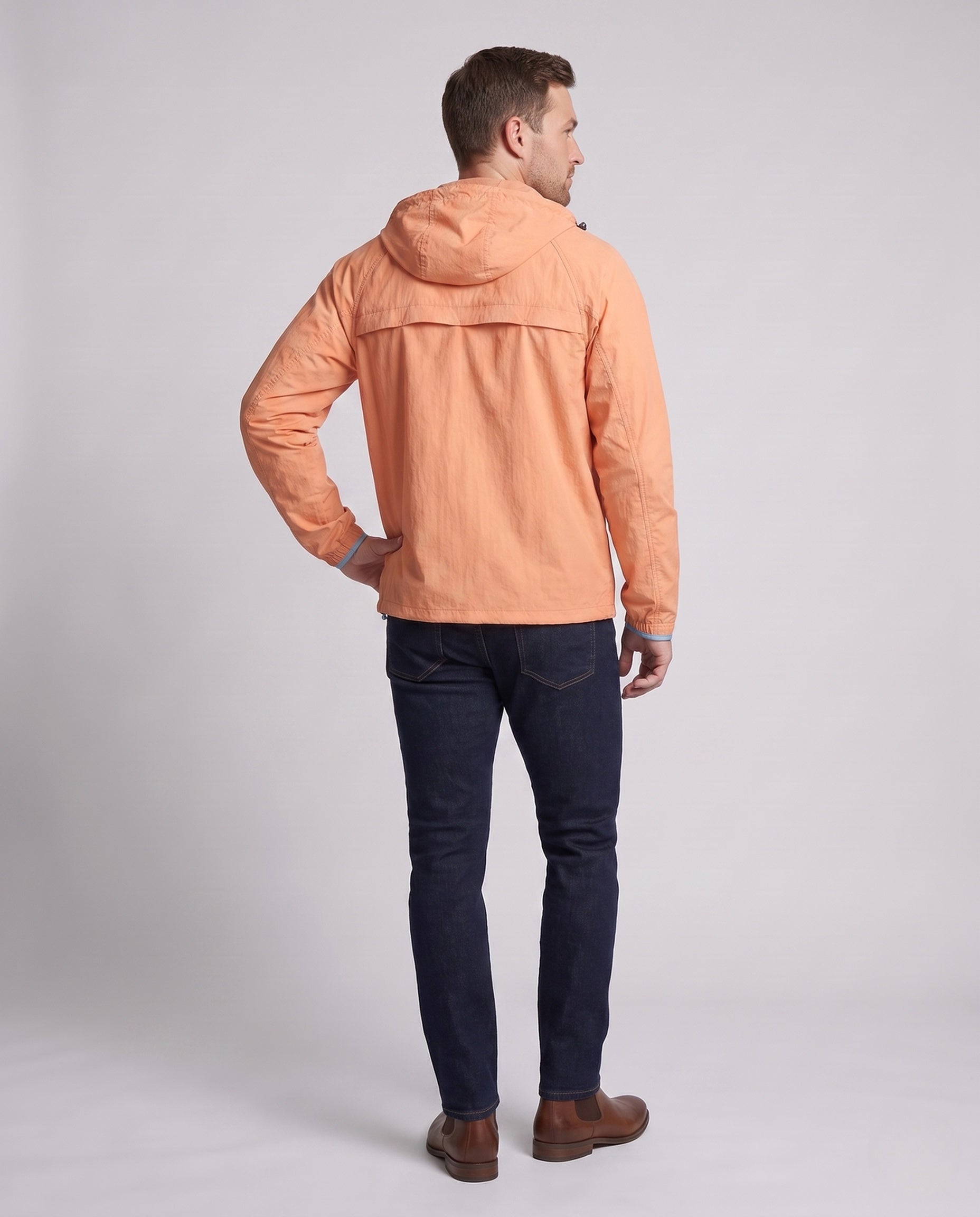 Tyler packable hooded jacket - back view