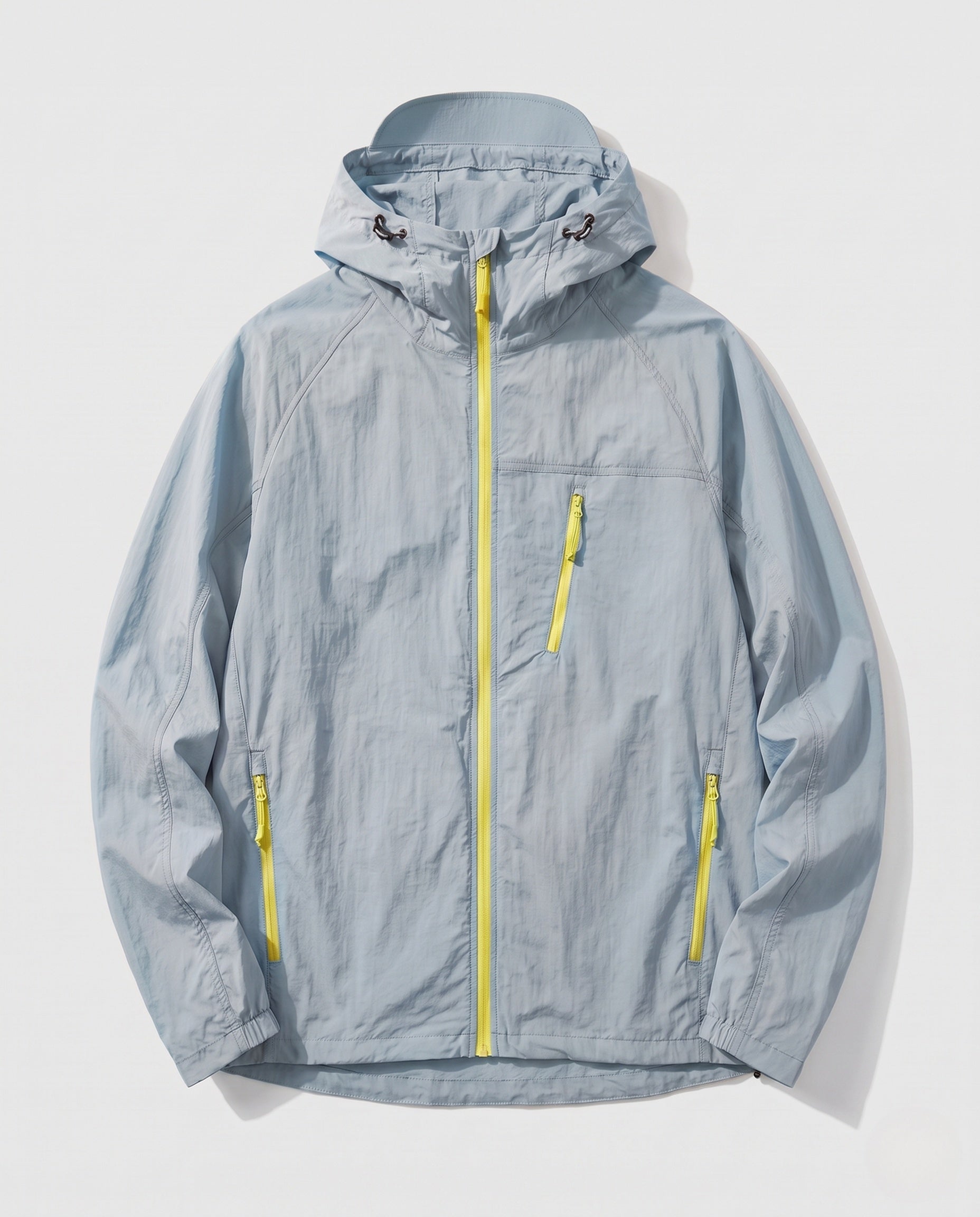 Tyler packable hooded jacket - color Mustard Gray