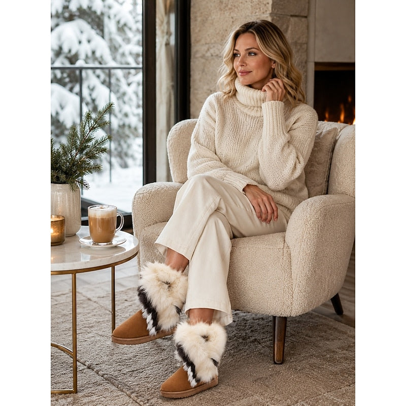 Ulrika | Fluffy-Trimmed Snow Boots